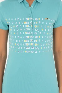 US Polo Assn. Women Mint Polo Shirt Collar T-Shirt - Image 6