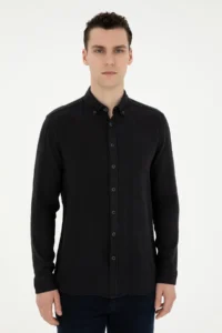 Pierre Cardin Black Regular Fit Long Sleeve Shirt - Image 3