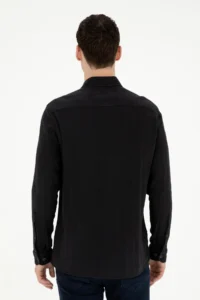 Pierre Cardin Black Regular Fit Long Sleeve Shirt - Image 5