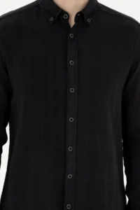 Pierre Cardin Black Regular Fit Long Sleeve Shirt - Image 6
