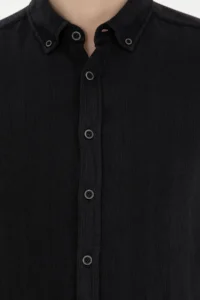 Pierre Cardin Black Regular Fit Long Sleeve Shirt - Image 7