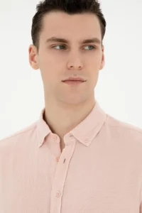 Pierre Cardin Light Pink Regular Fit Long Sleeve Shirt - Image 2