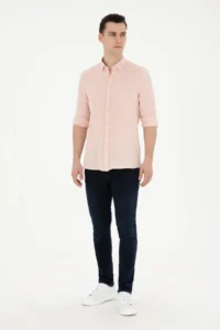Pierre Cardin Light Pink Regular Fit Long Sleeve Shirt - Image 4