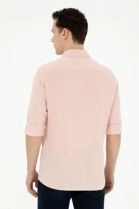 Pierre Cardin Light Pink Regular Fit Long Sleeve Shirt - Image 5