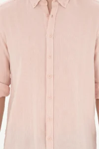 Pierre Cardin Light Pink Regular Fit Long Sleeve Shirt - Image 6