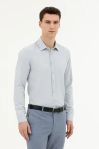 Pierre Cardin Gray slim Fit Long Sleeve Shirt