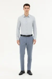 Pierre Cardin Gray slim Fit Long Sleeve Shirt - Image 4