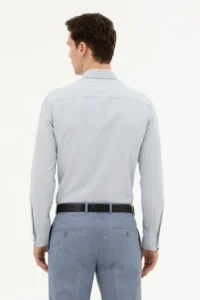Pierre Cardin Gray slim Fit Long Sleeve Shirt - Image 5