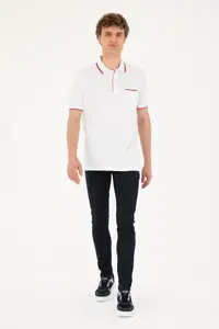 US Polo Assn. Men Regular Fit Polo Shirt Collar White T-Shirt - Image 4
