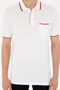 US Polo Assn. Men Regular Fit Polo Shirt Collar White T-Shirt - Image 6