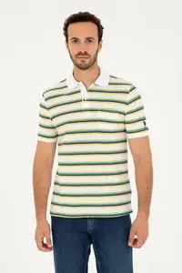 US Polo Assn. Men Regular Fit Polo Shirt Collar White T-Shirt