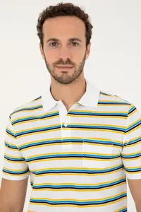 US Polo Assn. Men Regular Fit Polo Shirt Collar White T-Shirt - Image 2