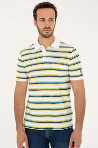 US Polo Assn. Men Regular Fit Polo Shirt Collar White T-Shirt - Image 3