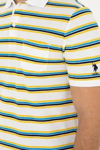 US Polo Assn. Men Regular Fit Polo Shirt Collar White T-Shirt - Image 7