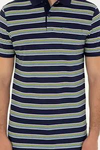 US Polo Assn. Men Regular Fit Polo Shirt Collar Navy Blue T-Shirt - Image 6
