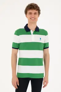 US Polo Assn. Men Regular Fit Polo Shirt Collar Green T-Shirt