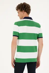 US Polo Assn. Men Regular Fit Polo Shirt Collar Green T-Shirt - Image 5
