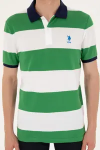 US Polo Assn. Men Regular Fit Polo Shirt Collar Green T-Shirt - Image 6