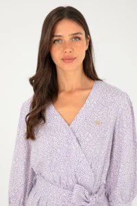 US Polo Assn. Women Lilac Mini Size Weaving Dress - Image 2
