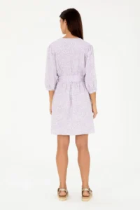 US Polo Assn. Women Lilac Mini Size Weaving Dress - Image 4