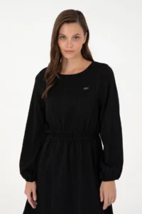 US Polo Assn. Women Black Mini Size Weaving Dress - Image 2