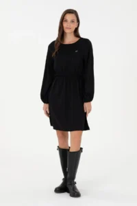 US Polo Assn. Women Black Mini Size Weaving Dress - Image 3
