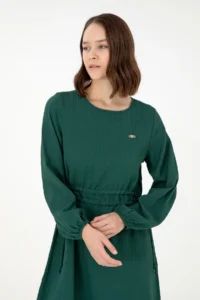 US Polo Assn. Women Dark Green Weaving Dress - Image 2