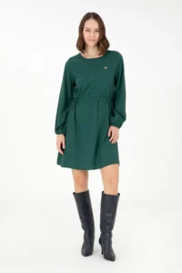 US Polo Assn. Women Dark Green Weaving Dress - Image 3
