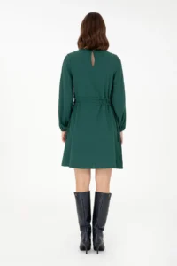 US Polo Assn. Women Dark Green Weaving Dress - Image 4