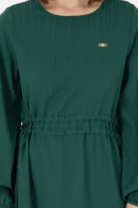 US Polo Assn. Women Dark Green Weaving Dress - Image 5