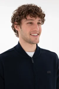US Polo Assn. Men comfort Fit Half Zippered Collar Navy Blue Sweatshirt - Image 2
