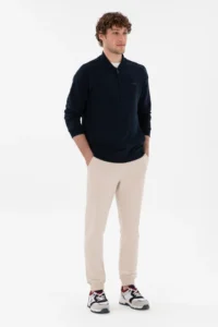 US Polo Assn. Men comfort Fit Half Zippered Collar Navy Blue Sweatshirt - Image 4