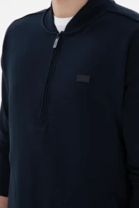 US Polo Assn. Men comfort Fit Half Zippered Collar Navy Blue Sweatshirt - Image 7