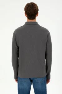 US Polo Assn. Men comfort Fit Half Zippered Anthracite Sweatshirt - Image 5