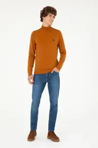 US Polo Assn. Men slim Fit Half throated Coconut Basic Sweater - Image 4