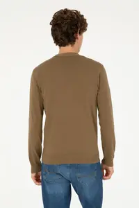 US Polo Assn. Men Khaki Basic Knitwear Cardigan - Image 5