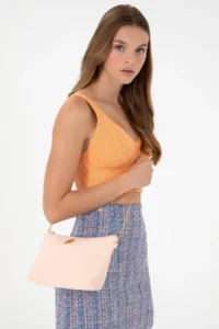 US Polo Assn. Women Salmon removable Sleeveless Kanvas Handbag