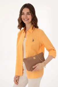 US Polo Assn. Women Dark Beige removable Sleeveless Kanvas Handbag