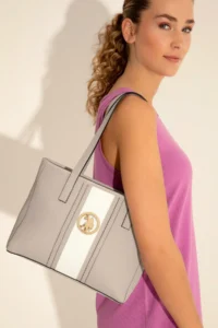 US Polo Assn. Women Light Gray Tote Bag - Image 2