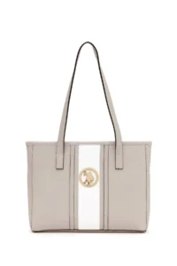 US Polo Assn. Women Light Gray Tote Bag - Image 3