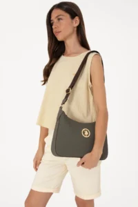 US Polo Assn. Women Open Khaki Shoulder Bag