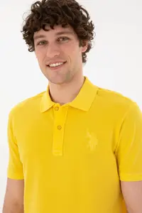 US Polo Assn. Men slim Fit Polo Shirt Collar Yellow Basic T-Shirt - Image 3