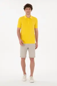 US Polo Assn. Men slim Fit Polo Shirt Collar Yellow Basic T-Shirt - Image 4