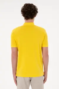 US Polo Assn. Men slim Fit Polo Shirt Collar Yellow Basic T-Shirt - Image 5
