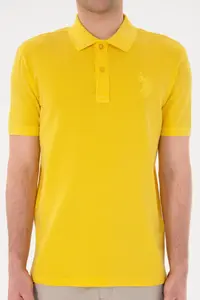 US Polo Assn. Men slim Fit Polo Shirt Collar Yellow Basic T-Shirt - Image 6