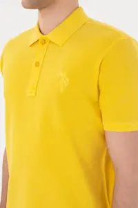US Polo Assn. Men slim Fit Polo Shirt Collar Yellow Basic T-Shirt - Image 7