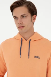 US Polo Shirt Assn. Men Orange Basic Sweatshirt - Image 2