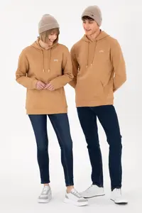 US Polo Assn. Men Hooded Camel Basic Fleece Sweatshirt - Image 2