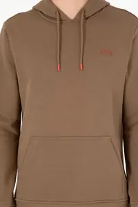 US Polo Assn. Men Hooded Khaki Basic Fleece Sweatshirt - Image 6