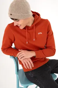 US Polo Assn. Men Hooded Brick Rejection Basic Fleece Sweatshirt - Image 5